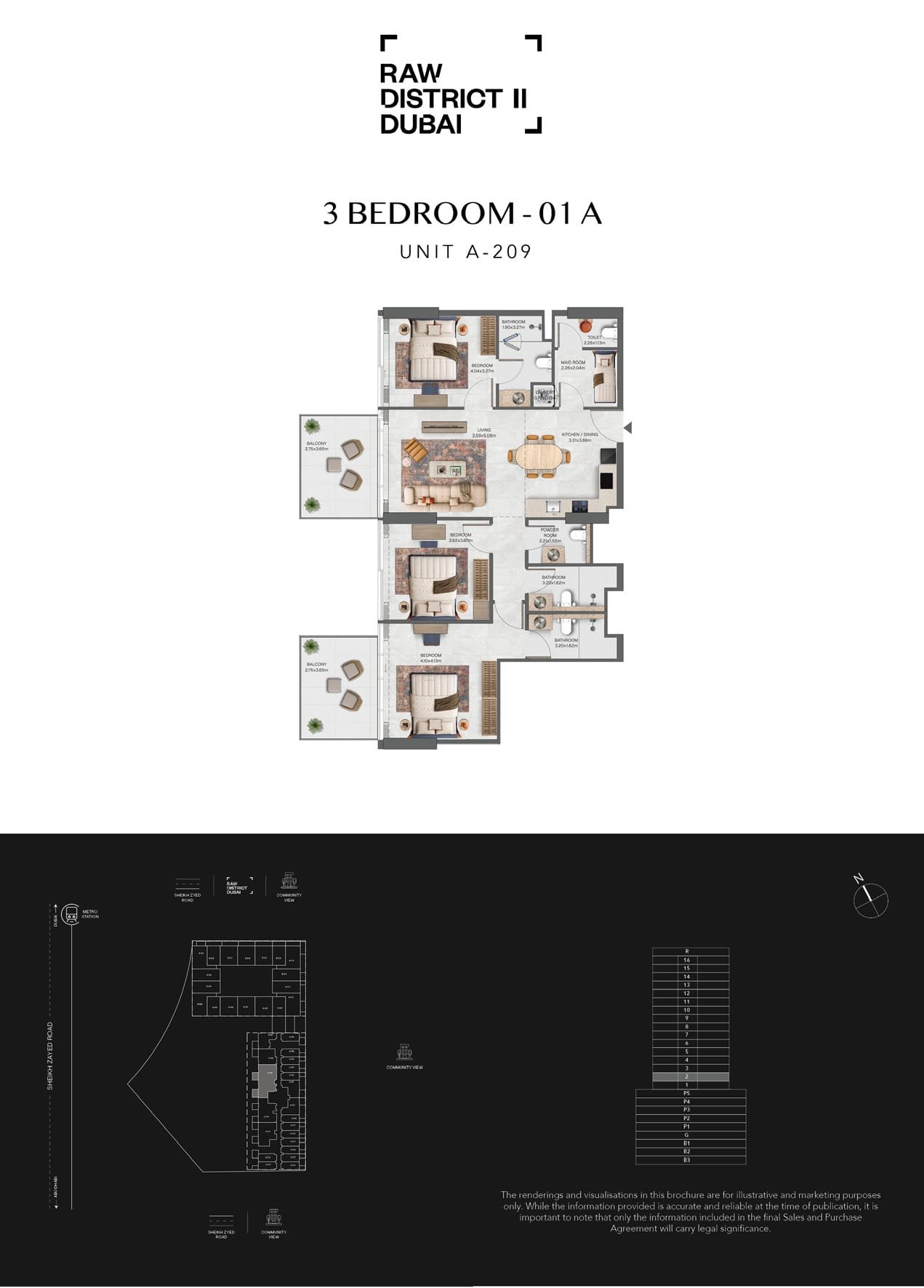 3 Bedroom 01 A — Unit A-209